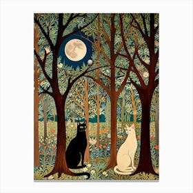 William Morris Cats In The Forest 2 Canvas Print