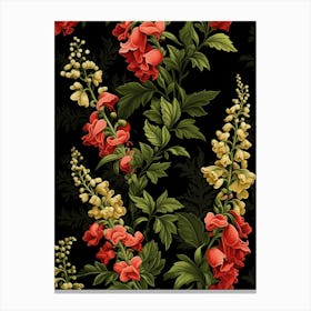 Snapdragon 3 William Morris Style Winter Florals Canvas Print