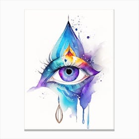 Chakra Series, Symbol, Third Eye Watercolour 1 Canvas Print