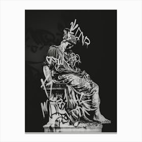 Graffiti On A Statue Canvas Print