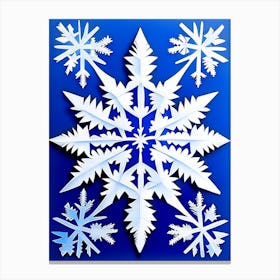 Unique, Snowflakes, Blue & White Illustration Canvas Print