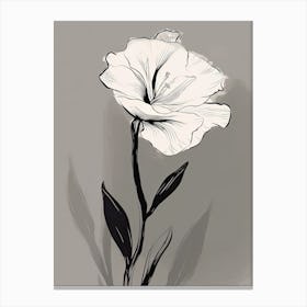 Gladioli Line Art Flowers Illustration Neutral 12 Canvas Print