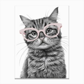 Cat In Glasses 1 Canvas Print