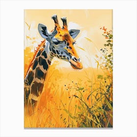 Golden Giraffe In The Sun Canvas Print