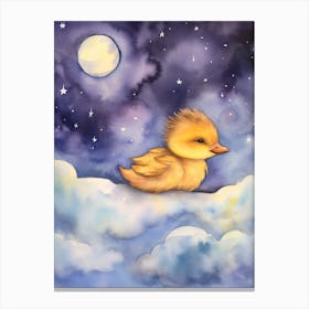 Baby Duck 1 Sleeping In The Clouds Canvas Print