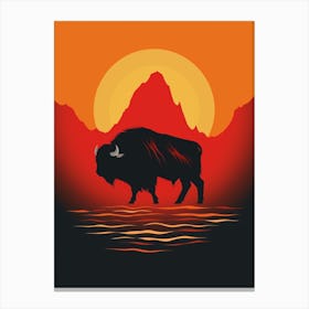 Bison Minimalist Abstract 3 Canvas Print
