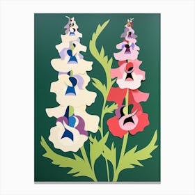 Cut Out Style Flower Art Delphinium 1 Canvas Print