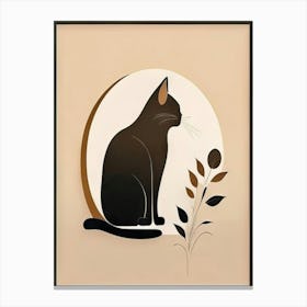 black cat mininalist portrait 9 Canvas Print