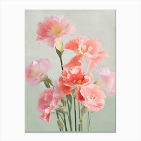Gladioli Flowers Acrylic Painting In Pastel Colours 3 Canvas Print