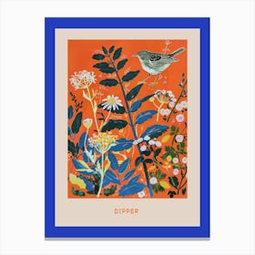 Spring Birds Poster Dipper 2 Canvas Print