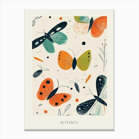 Colourful Insect Illustration Butterfly 2 Poster Canvas Print