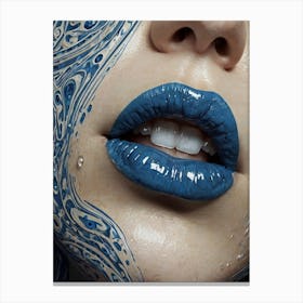 Blue Lips 1 Canvas Print