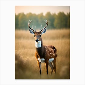 Deer In The Field Canvas Print