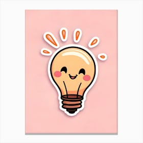 Kawaii Light Bulb 1 Canvas Print