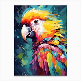 Bright Digital Watercolour Parrot 1 Canvas Print