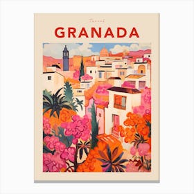 Granada Spain 2 Fauvist Travel Poster Canvas Print