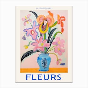 French Flower Poster Monkey Orchid Canvas Print