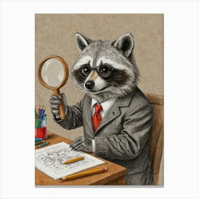 Raccoon In Business Suit Canvas Print