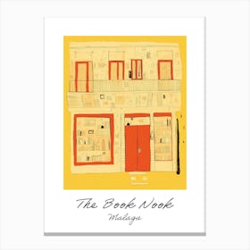 Malaga The Book Nook Pastel Colours 1 Poster Canvas Print