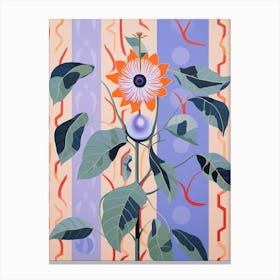 Passionflower 3 Hilma Af Klint Inspired Pastel Flower Painting Canvas Print