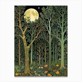 William Morris Moonlight In The Forest 14 Canvas Print