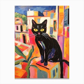 Painting Of A Cat In Valencia Spain 2 Canvas Print