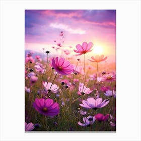 Cosmos Wilflower At Sunset In South Western Style  (4) Canvas Print