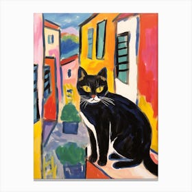 Painting Of A Cat In Pisa Itraly 2 Canvas Print