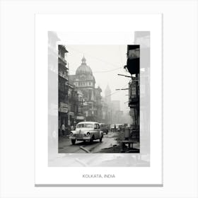Poster Of Kolkata, India, Black And White Old Photo 2 Canvas Print