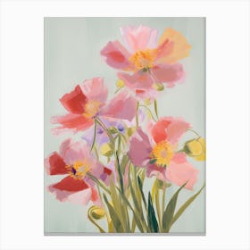Bouvardia Flowers Acrylic Pastel Colours 2 Canvas Print