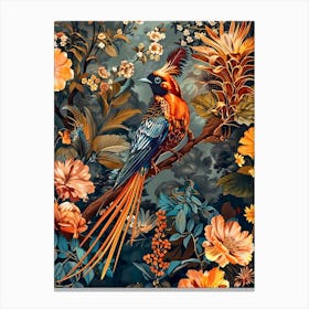 Bird In The Forest Inspired by William Morris Canvas Print