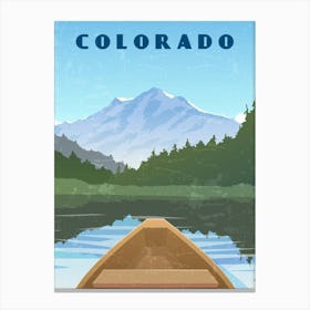 Colorado, USA — Retro travel minimalist poster 1 Canvas Print