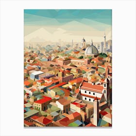 Milan, Italy, Geometric Illustration 2 Canvas Print