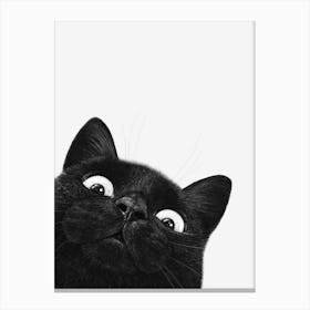 Funny Black Cat Canvas Print