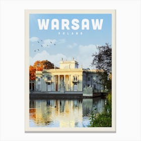 Warsaw Poland Lazenki Travel Poster Canvas Print