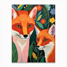 Foxes 1 Canvas Print