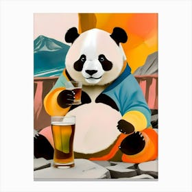 Panda Beer Buzz Canvas Print