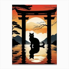 Japan Cat Art 24 Canvas Print