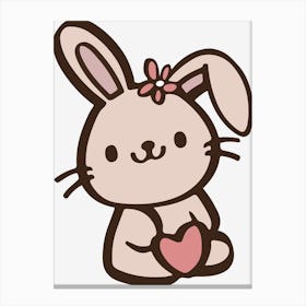 Kawaii Bunny Rabbit Cute Easter Canvas Print