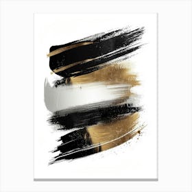 Gold And Black Brush Strokes 26 Canvas Print