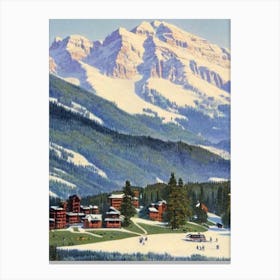 Telluride, Usa Ski Resort Vintage Landscape 3 Skiing Poster Canvas Print