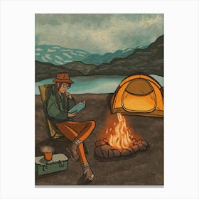 Camping by the Lake Canvas Print