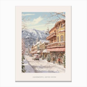 Vintage Winter Poster Leavenworth Washington 2 Canvas Print