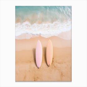 surfboards laying on the beach 6 Canvas Print