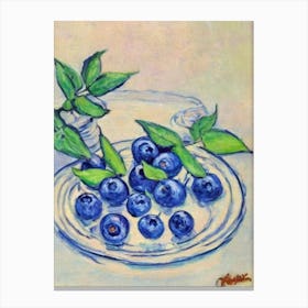 Blueberry 1 Vintage Sketch Fruit Canvas Print