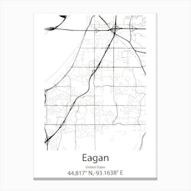 Eagan,United States Minimalist Map Canvas Print