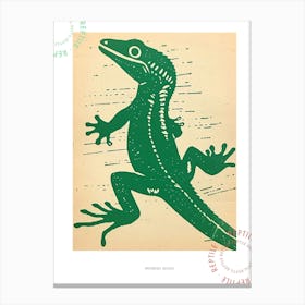 Forest Green Moorish Gecko Bold Block 2 Poster Canvas Print