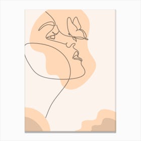 A Woman With A Butterfly Canvas Print