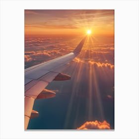 Airplane Wing At Sunset - Reimagined Canvas Print