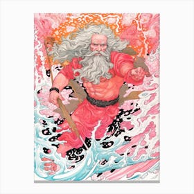  A Drawing Of Poseidon In The Style Of Neoclassical 5 Canvas Print